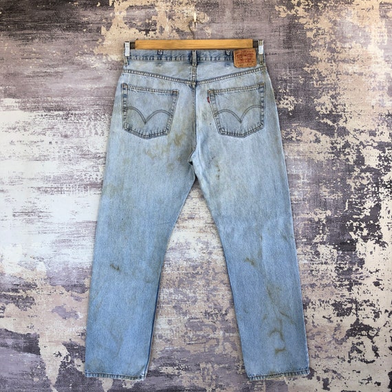 Size 37x32 Vintage Levi's 505 Ripped Jeans Y2K Wo… - image 2