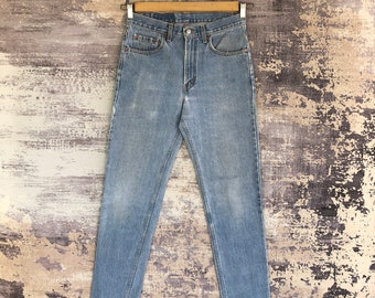 W31 Vintage Levi's 512 Light Wash Tapered Jeans Y2k Damen High Rise Levis Hose Zerrissene Levis Faded Stonewash Denim Mom Jeans Größe 31x32