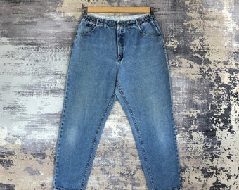 W30 Vintage 80er Lee Jeans Unisex Hellblaue Waschung Lee Jeans Damen High Waist Vintage Lee Denim Baggy Fit Moms Jeans W30 L27