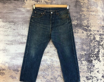 W34 Vintage Levi's 501 Stonewash Jeans 2000s Womens High Rise Levis Pants Blue Levis Button Fly Denim Levis Girlfriend Jeans Size 34x27