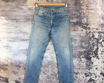 W31 Vintage Levi's 505 Light Wash Jeans 90s mujeres de cintura alta Levis pantalones sucios descoloridos Levis Stone Wash Denim Levis Mom Jeans Tamaño 31x30