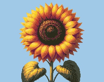 Sunflower Crochet Blanket Pattern, Tapestry Afghan Graph (PDF & SVG Download)