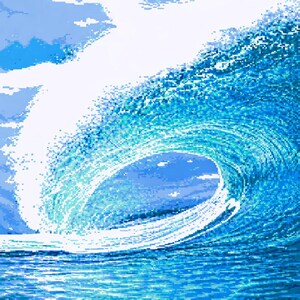 Wave Crochet Tapestry Blanket Pattern, Ocean Surf Graph, Single Crochet Afghan, Digital Download