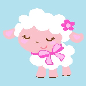 Cute Lamb Baby Blanket Crochet Pattern Springtime Tapestry Afghan Pattern Digital PDF Written Color Block & SVG Graph Pattern PNG Photo