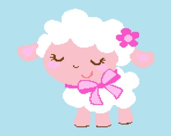 Lamb Baby Blanket Crochet Pattern, Springtime Afghan (Digital PDF)