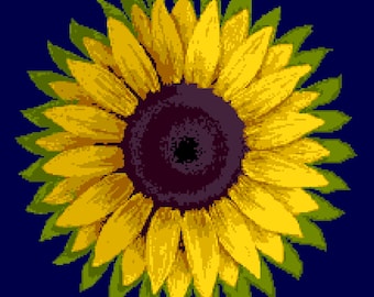 Sunflower Blanket Crochet Pattern: Tapestry Afghan, Color Block (Digital PDF)