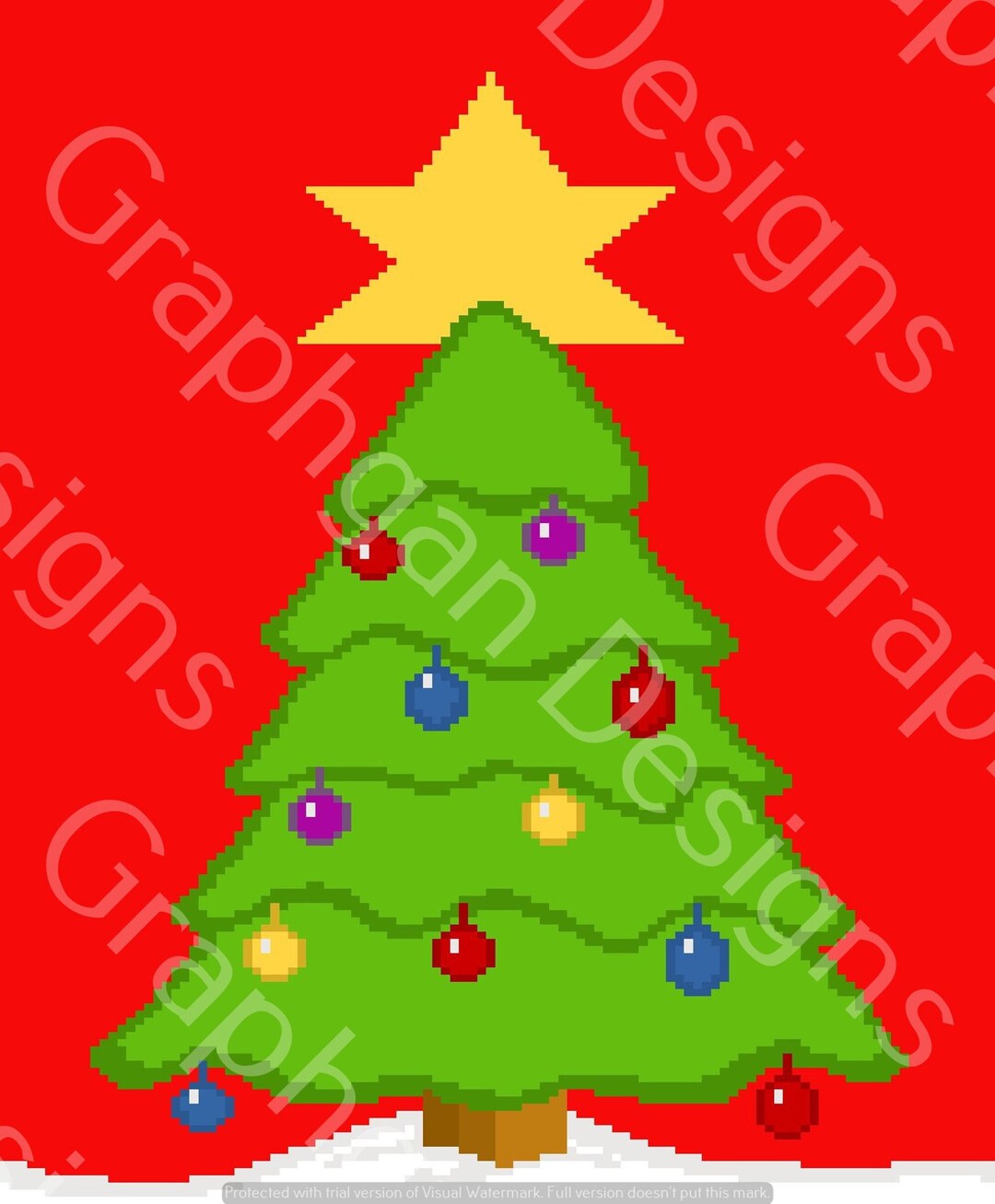 Christmas Tree Blanket Crochet Pattern Whimsical Tapestry Afghan