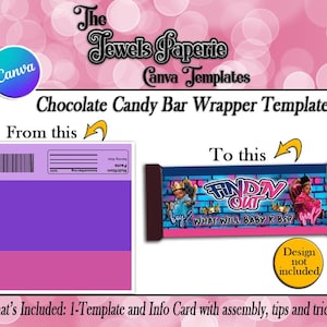 Canva Chocolate Candy Bar Wrapper Template-Chocolate Bar Template-Chocolate Party Favor-Template-Canva Party Favor Template-Digital