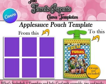 Canva Applesauce Pouch Template-Applesauce Template-Applesauce Party Favor-Party Favor Template-Canva Party Favor Template-Digital