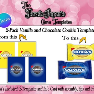 Canva Sandwich Cookie Pack Template-Cookie Template-Chocolate Cookie Template-Party Favor Template-Canva Party Favor Template-Digital