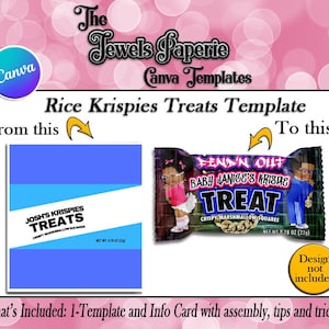 Canva Rice Krispie Treat Template-Rice Krispie Template-Rice Krispie Party Favor-Party Favor Template-Canva Party Favor Template-Digital
