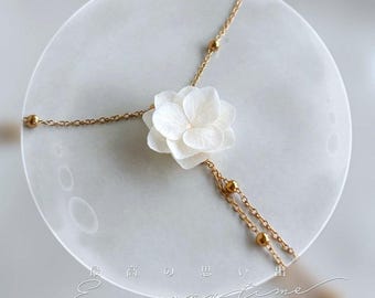 Collier mariée fleur stabilisée, Collier mariage fleur stabilisée, Collier mariée bohème, Bijoux Mariage fleur, Bijoux mariée perle - KAYLA