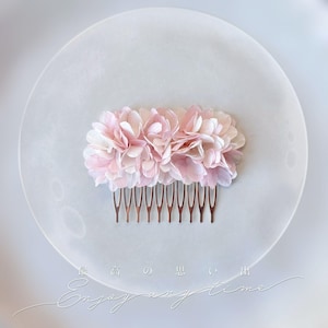 MAYLEE ROSE-BLANC - Two-tone pink and white stabilized flower hair comb for wedding hairstyle Wedding hair accessory