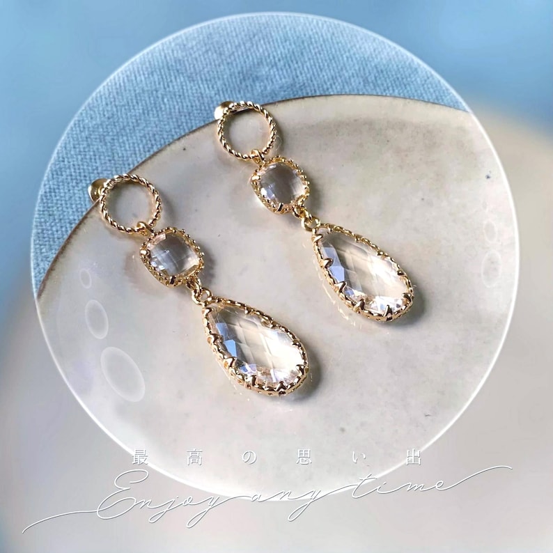 Boucles d'oreilles pendantes VICTORIA cristal goutte mariage