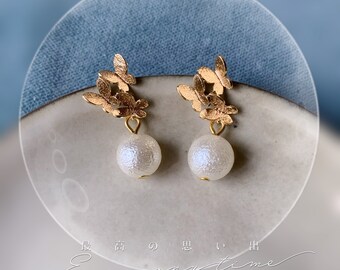 Holibanna - Orecchini a forma di ali di farfalla, lunghi, da fiaba, orecchini da sposa, fantasia, accessori da donna (bronzo), Plastica