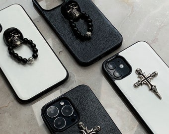 Goth 3D Cross Skull iPhone Case For iPhone 15 14 13 12 11 Pro Max Mini X XS XR 8 7 6 | S20 S21 FE Ultra Plus