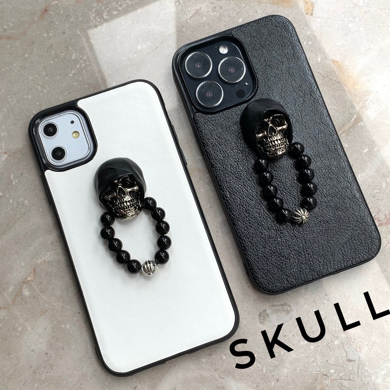 Goth 3D Cross Skull iPhone Case For iPhone 15 14 13 12 11 Pro Max Mini X XS XR 8 7 6 S20 S21 FE Ultra Plus image 3