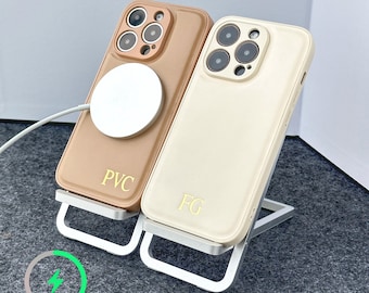 MagSafe Custom Embossed Phone Case - Personalized Leather Case for iPhone 16, 15, 14, 13,  Plus, Pro, Max, Mini