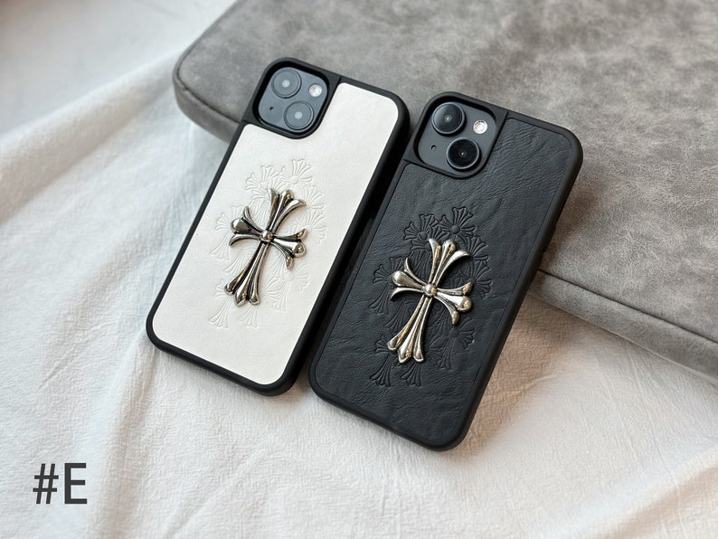 Coque iPhone 3D florale croix gothique pour iPhone 15 14 13 12 11 Pro Max X XS XR 8 7 image 6
