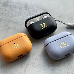 Gepersonaliseerde AirPods Pro/Pro 2-hoes met goudfolie-initialen