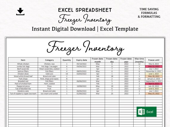 Freezer Inventory Excel