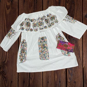Women Plus Size Off Shoulder Mexican Embroidered Blouse