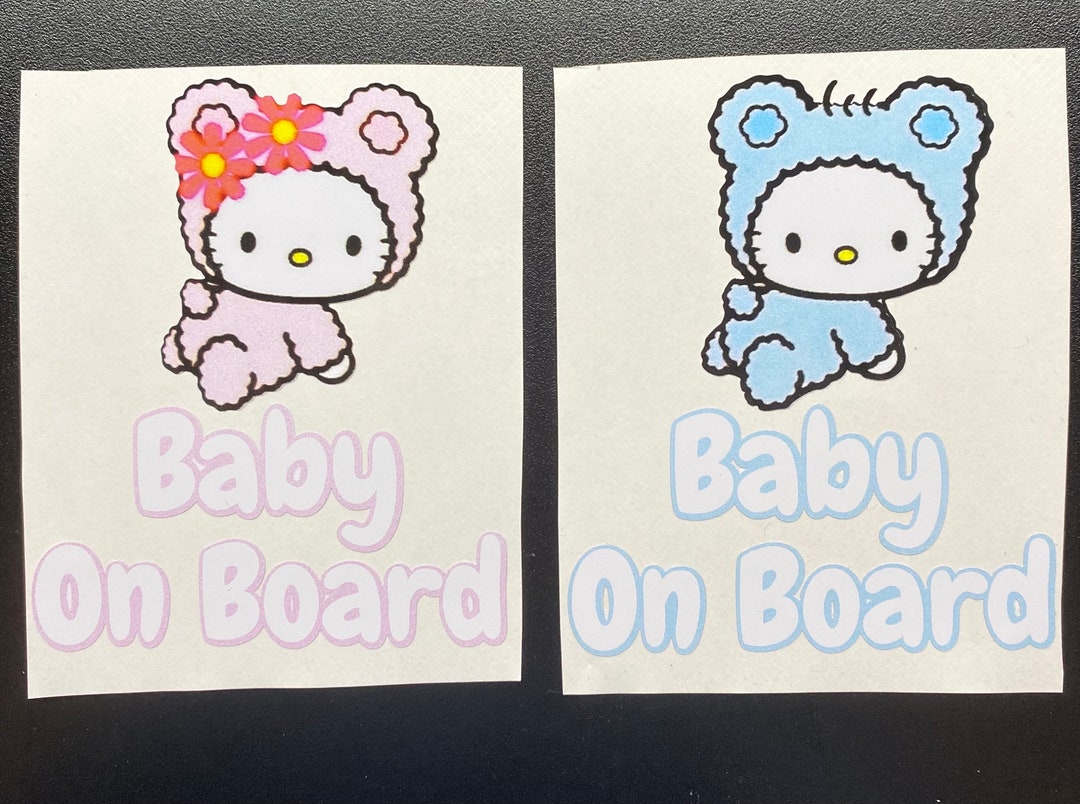 Hello Kitty Baby on Board Decal Car Sticker Etsy