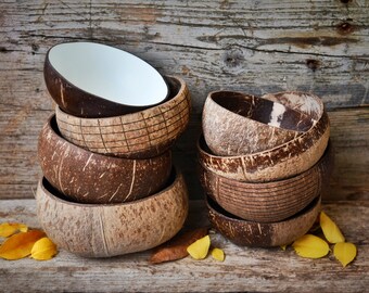 Natural Coconut Bowls | Handmade Organic Coco Shells | Eco-Friendly Vegan Gift Organic Zero Waste | Gifts For All