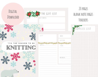 Holiday gift knitting planner DIGITAL DOWNLOAD