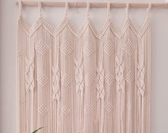 Macrame Curtain For Door or Window, Handmade Macrame Curtain, Room Divider