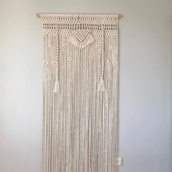 Macrame Curtain For Door or Window, Handmade Macrame Curtain, Room Divider