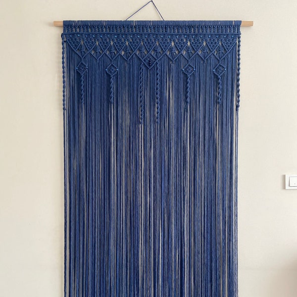 Macrame Curtain For Door or Window, 5 Colors Options Handmade Macrame Curtain, Room Divider