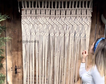 Macrame Curtain For Door or Window, Handmade Macrame Curtain, Room Divider