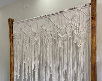 Macrame Curtain For Door or Window, Handmade Macrame Curtain, Room Divider, Bohemian Macrame Design