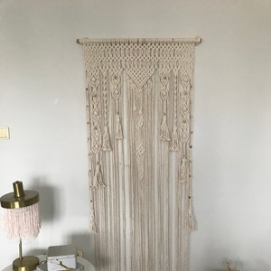 Macrame Curtain For Door or Window, New Design, Bead Macrame Wall Hanging,  Handmade Macrame Curtain, Room Divider