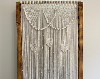 Macrame Curtain For Door or Window, Handmade Macrame Curtain - Customizable Size and Color Options