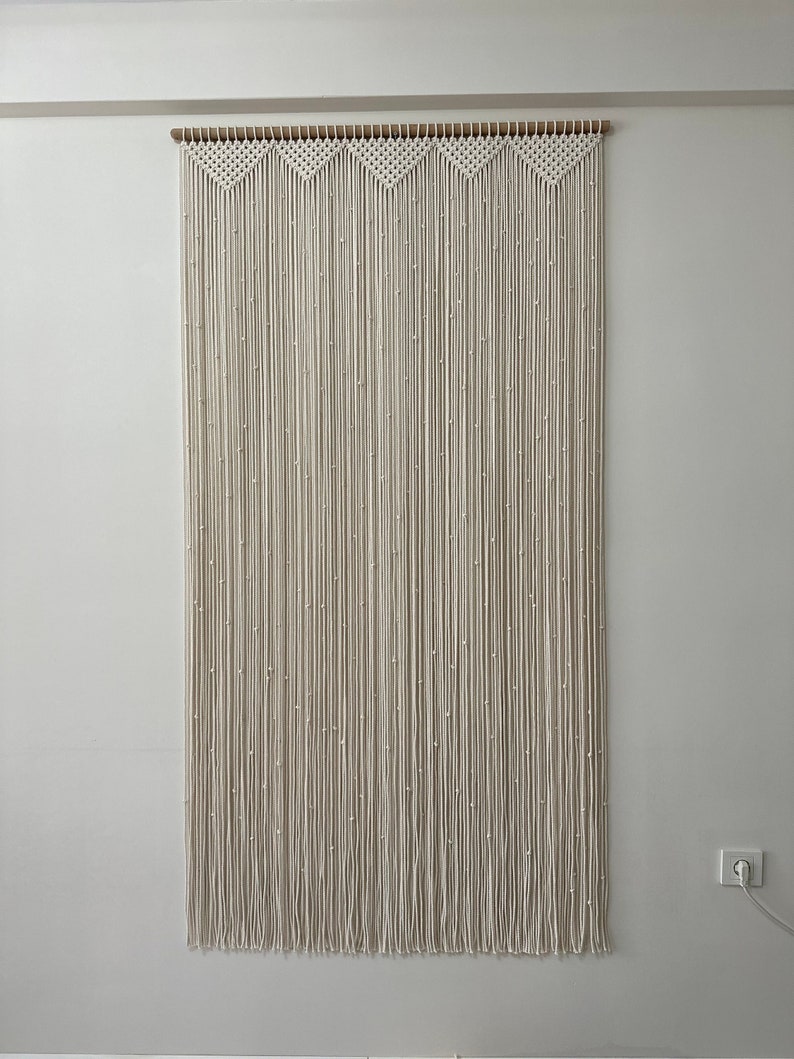 IOWER Makramee-Vorhang, Fenster, Schrank, Türvorhang, Lang, Wanddekoration, Boho, Hochzeit, Hintergrund, 127 Cm B X 190 Cm L