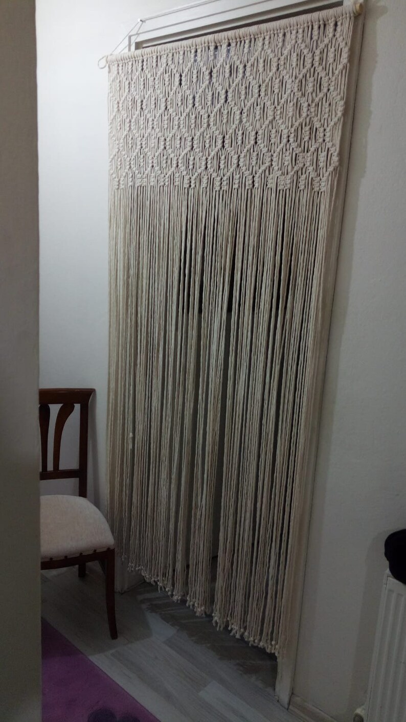 Macrame Curtain For Door or Window, Handmade Macrame Curtain, Room Divider image 3