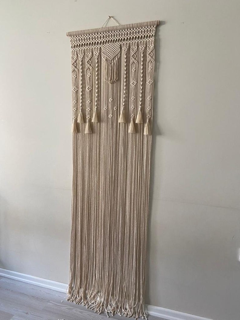 Macrame Curtain For Door or Window, Handmade Macrame Curtain, Room Divider image 9