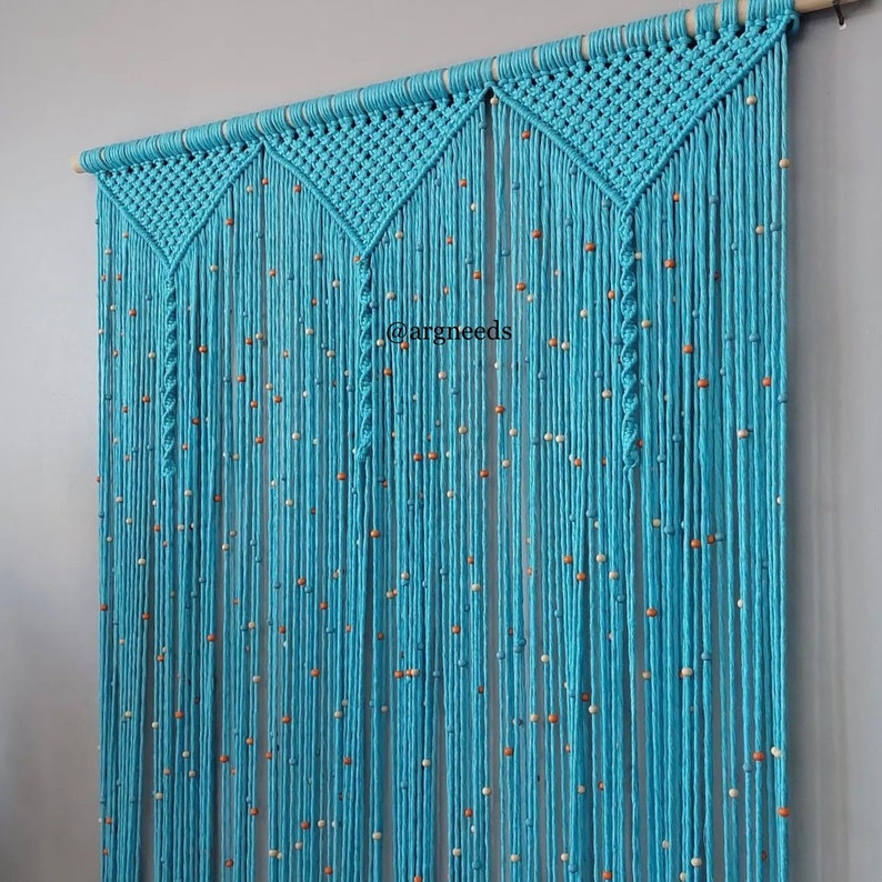 Macrame Curtain for Door or Window Handmade Macrame Curtain Etsy