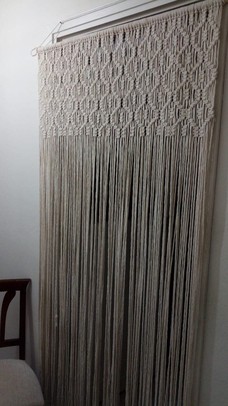 Macrame Curtain For Door or Window, Handmade Macrame Curtain, Room Divider image 4