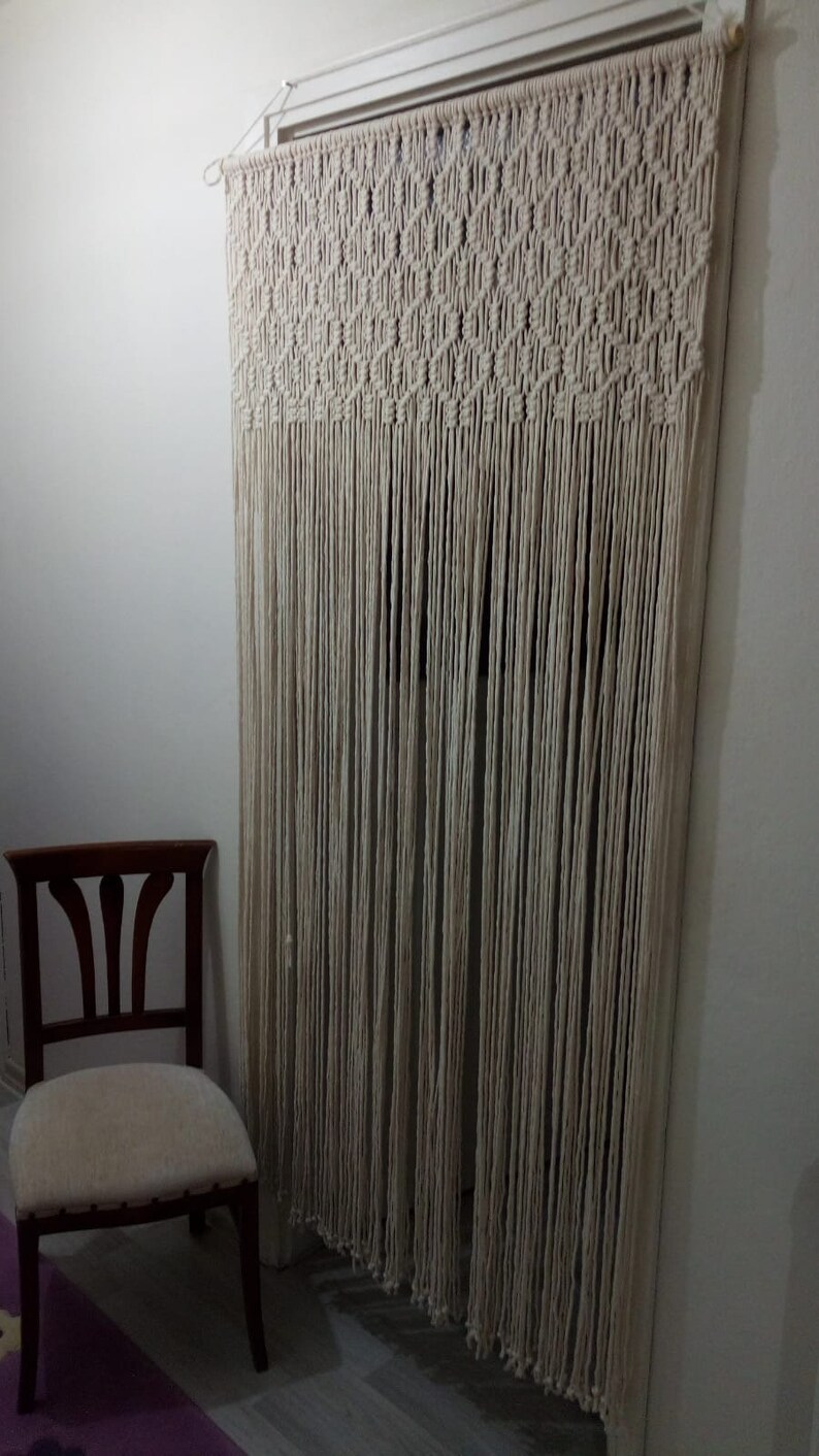 Macrame Curtain For Door or Window, Handmade Macrame Curtain, Room Divider image 2