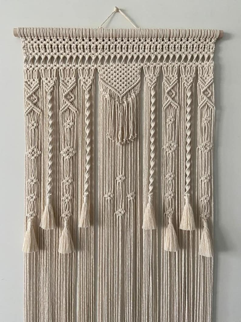 Macrame Curtain For Door or Window, Handmade Macrame Curtain, Room Divider image 3