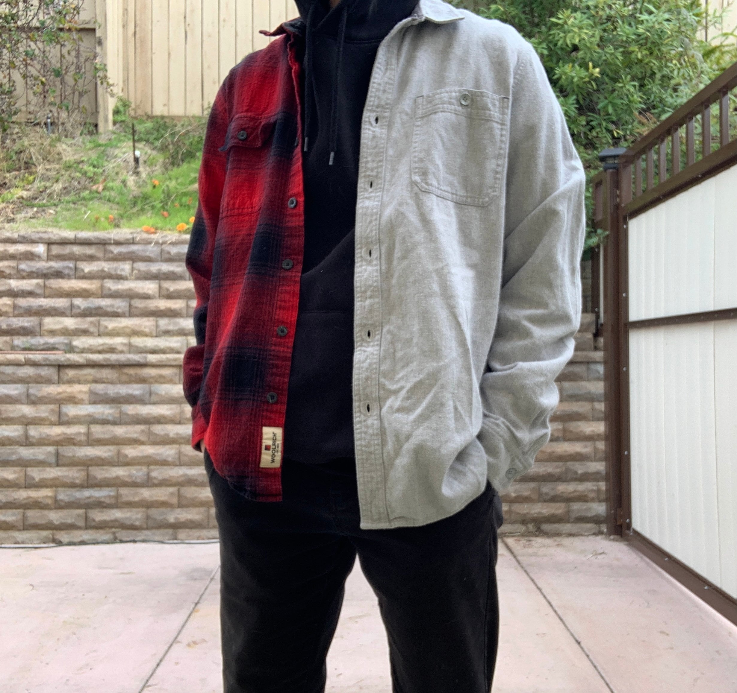 Half and Half Flannel Shirts Different 