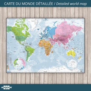 Detailed World Map CONTINENTS by Mapom®