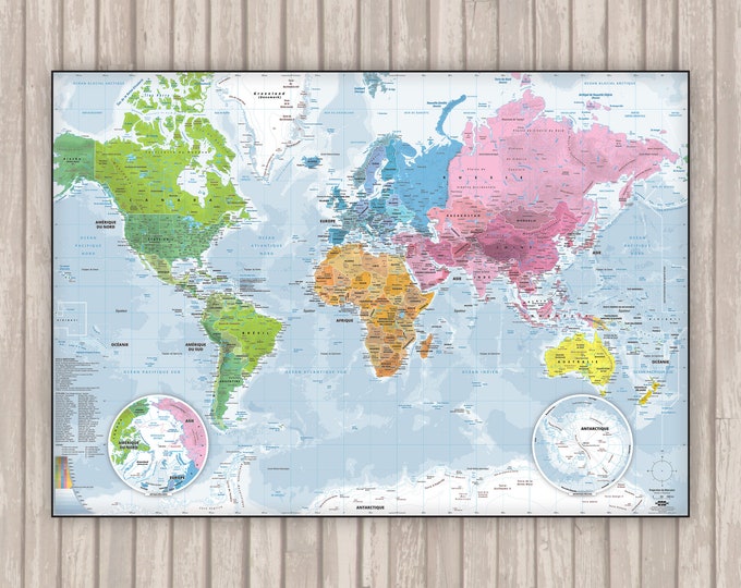 Detailed World Map CONTINENTS by Mapom®