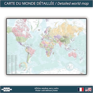 Ambiance CANDY par Mapom, carte du monde détaillée