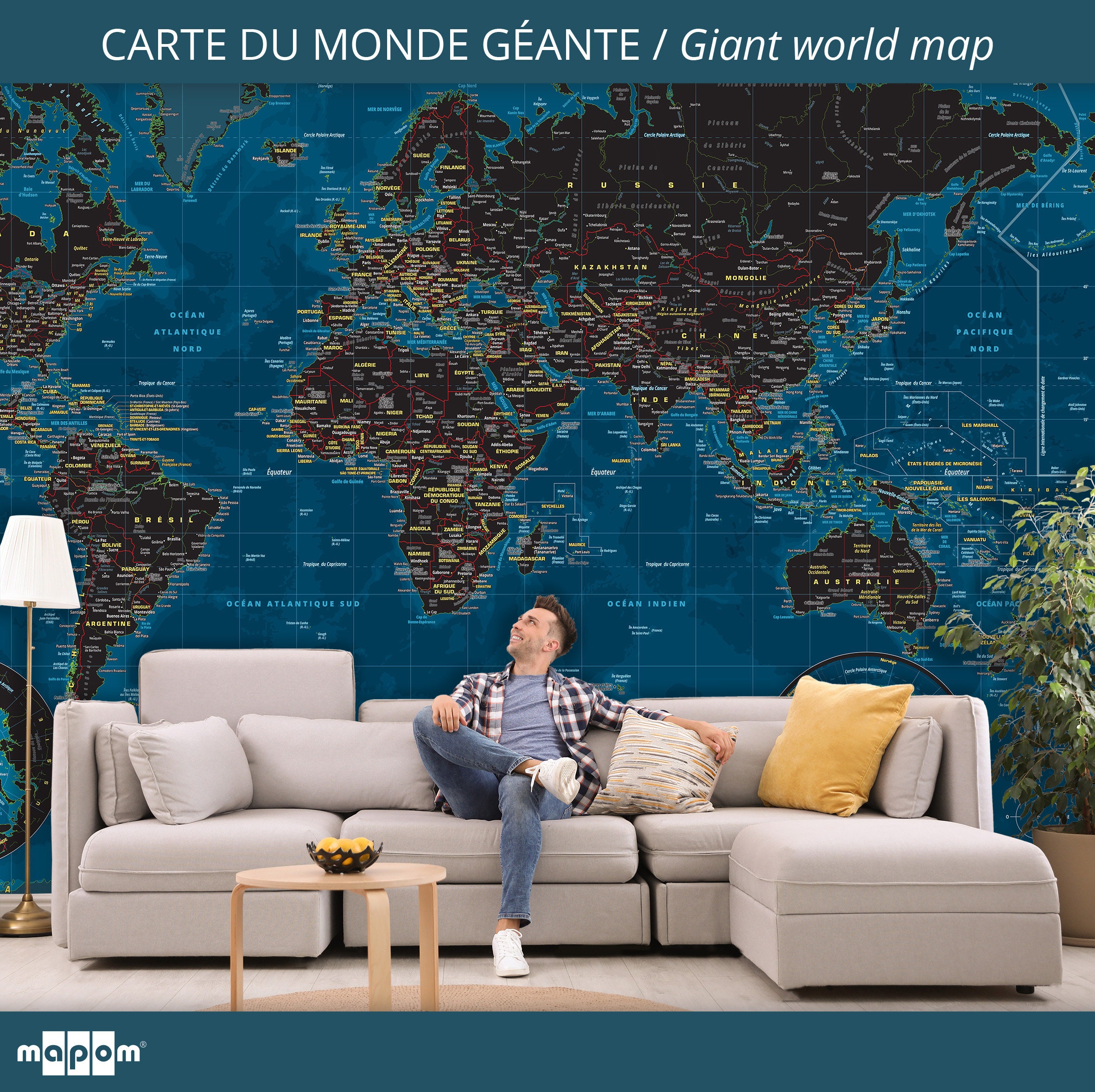 Planisphère mural Géant - world-maps