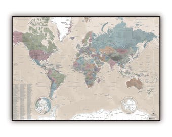 World map REFERENCE style, by Mapom France