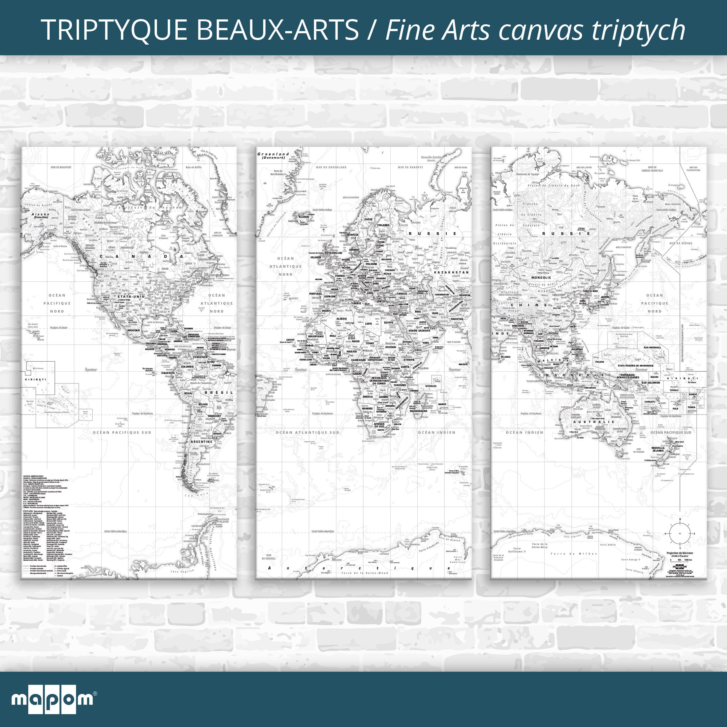 Triptyque Beaux-Arts White Par Mapom®
